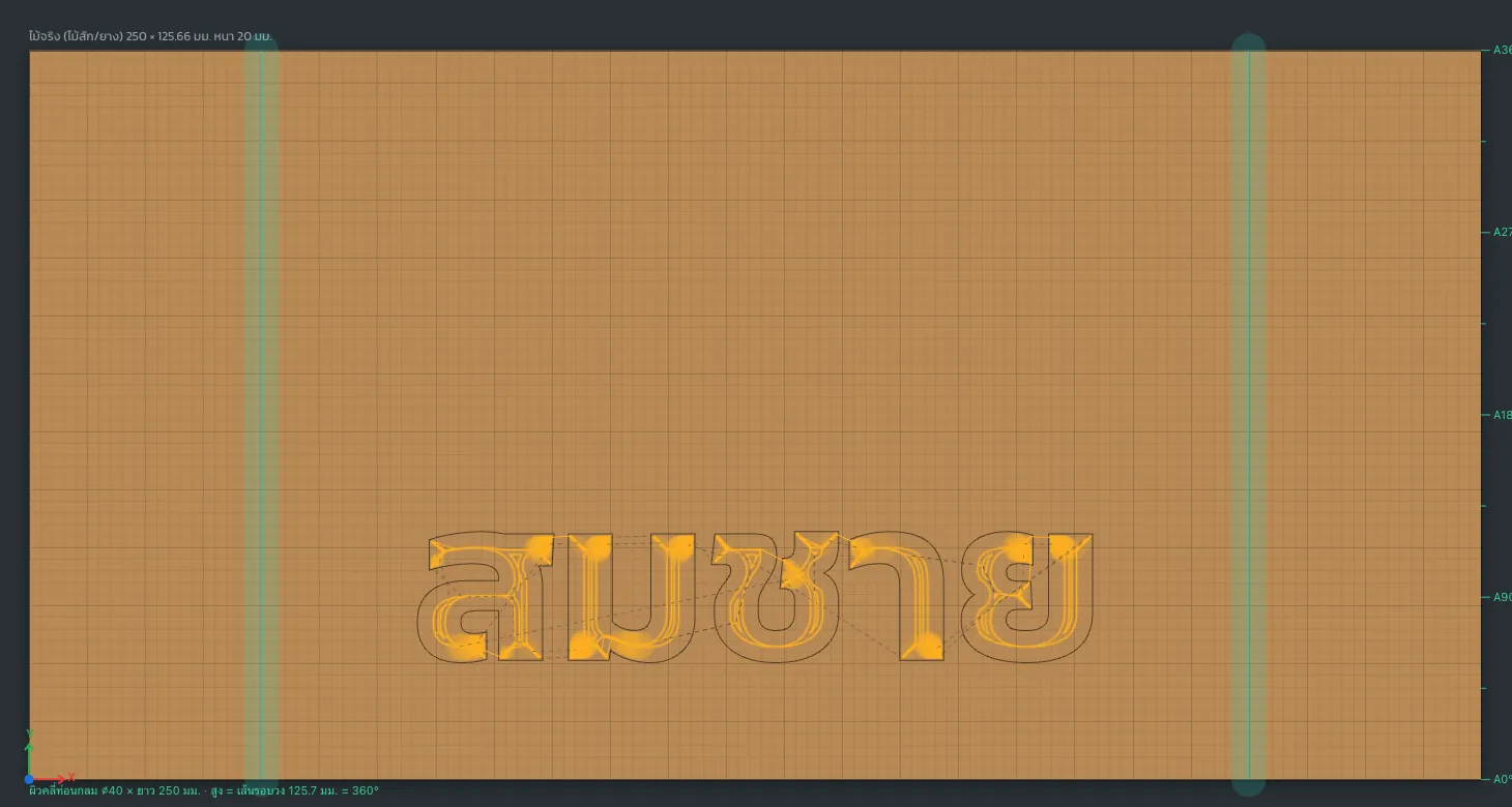 เส้นทางกัดชื่อบนผิวท่อน